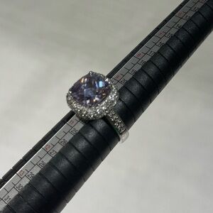 Elegant Silver and Purple Gemstone Ring